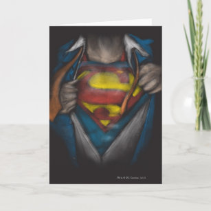 Superman   Chest Reveal Sketch Colorized Card