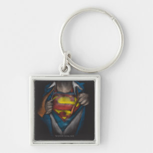 Superman   Chest Reveal Sketch Colorized Keychain
