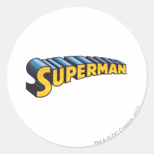 Superman   Classic Name Logo Round Sticker