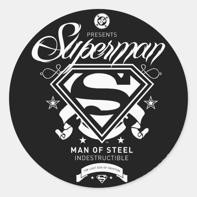 Superman Coat of Arms Classic Round Sticker (Front)