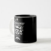 Superman Coat of Arms Two-Tone Coffee Mug (Front Left)
