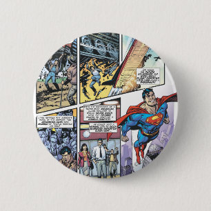 Superman Comic Panel - Clark's Origins 2 Button