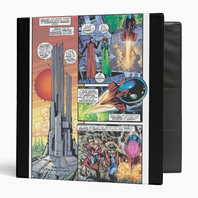 Superman Comic Panel - Clark's Origins 3 Ring Binder (Front/Inside)