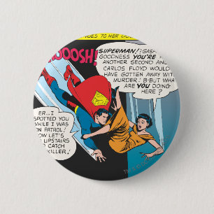 Superman Comic Panel - Lois Plunges Pinback Button