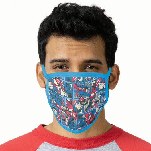 Superman Comic Pattern Face Mask (Worn Him)