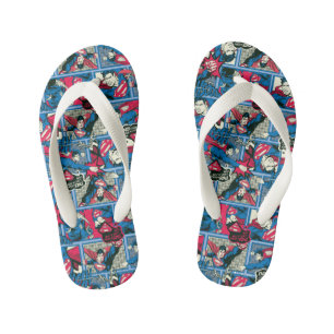 Superman Comic Pattern Kid's Flip Flops