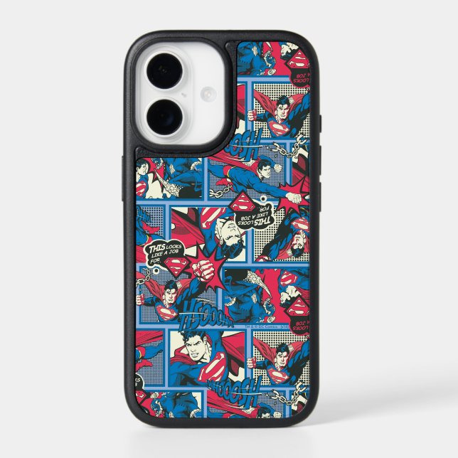 Superman Comic Pattern Otterbox iPhone Case (Back)