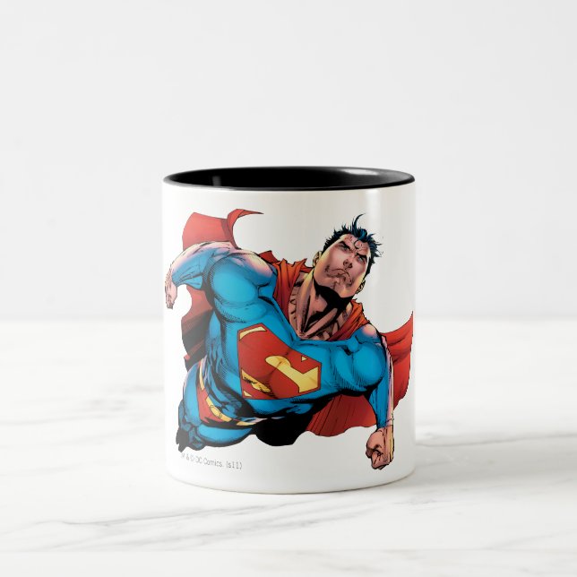 Superman Comic Style Two-Tone Coffee Mug (Center)