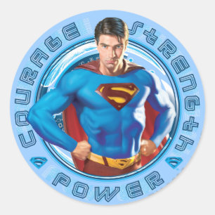 Superman Courage Strength Power Classic Round Sticker