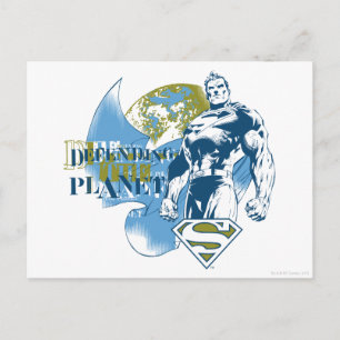 Superman Defending the Planet Postcard