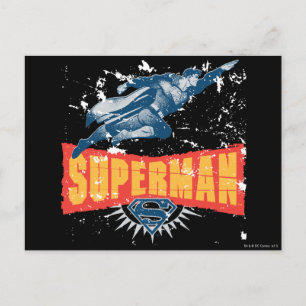 Superman distressed postcard