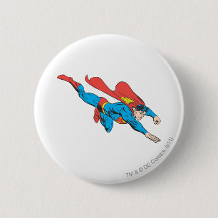 Superman Dives Right Pinback Button