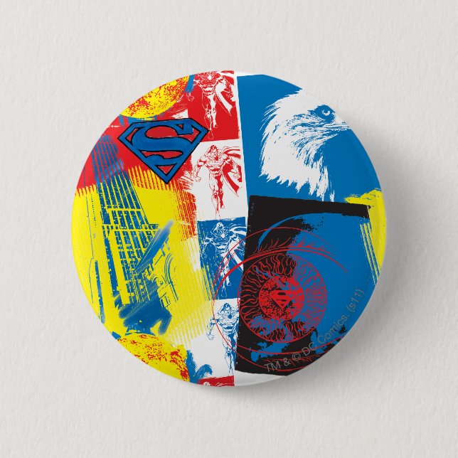Superman Eagle Collage Button (Front)