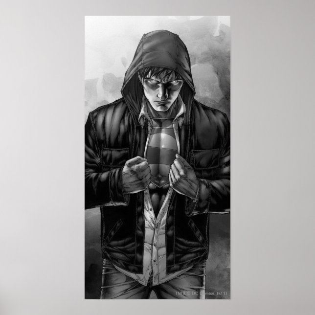 Superman Earth Cover - Black and White Poster (Front)