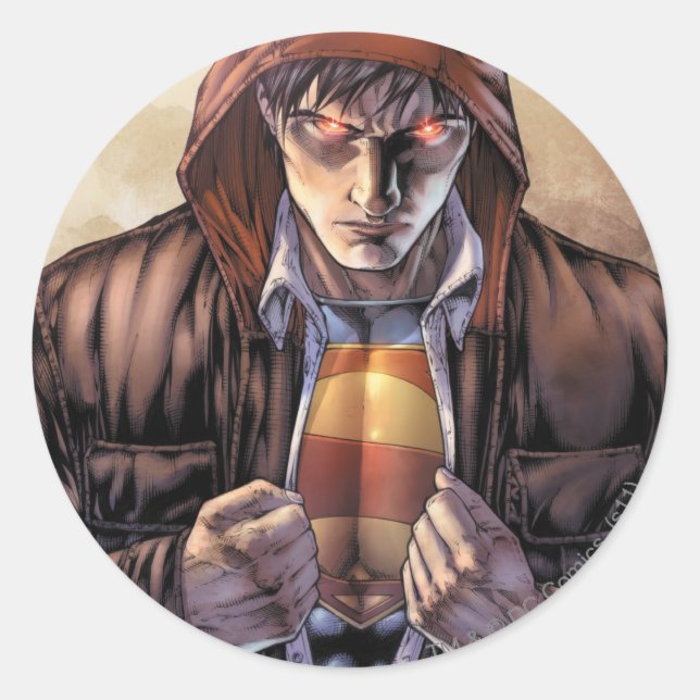 Superman Earth Cover - Color Classic Round Sticker (Front)