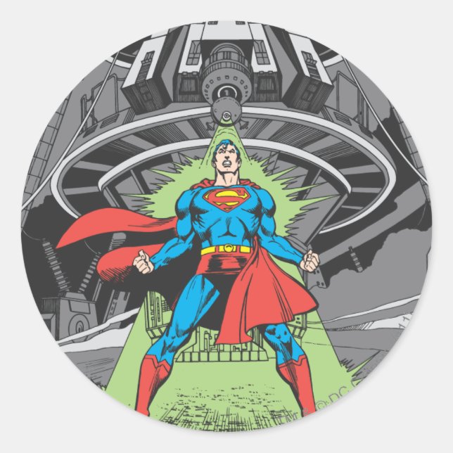 Superman Exposed to Kryptonite Classic Round Sticker (Front)