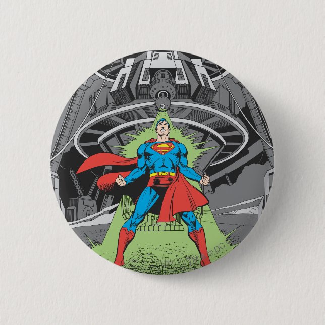 Superman Exposed to Kryptonite Pinback Button (Front)