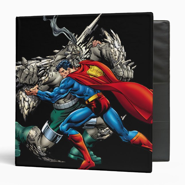 Superman Fights Enemy 3 Ring Binder (Front/Inside)