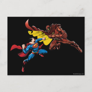 Superman Fights Postcard
