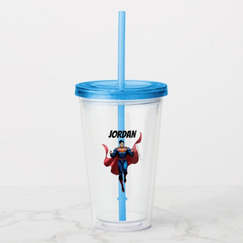 Superman Flying Acrylic Tumbler