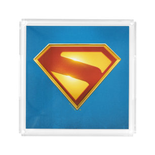 Superman Golden S Shield Brilliance Acrylic Tray