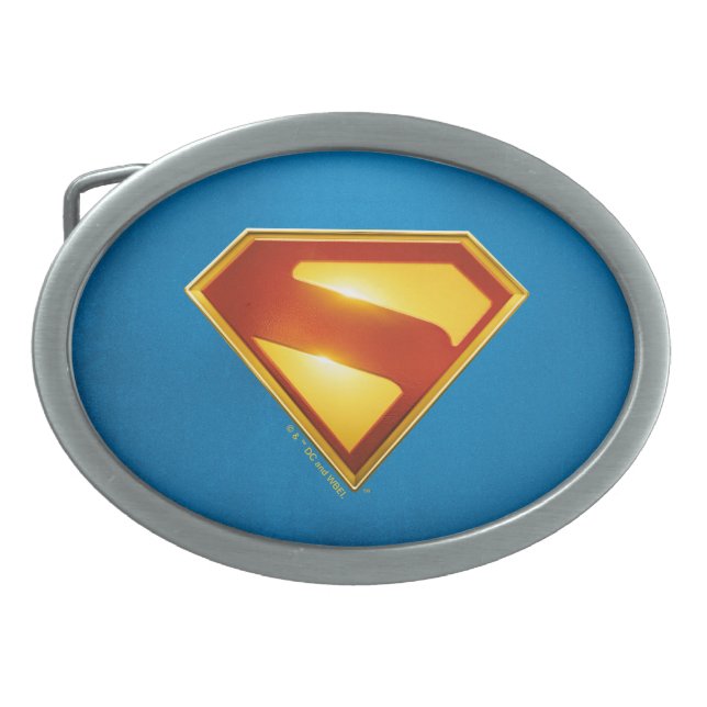 Superman Golden S Shield Brilliance Belt Buckle (Front)