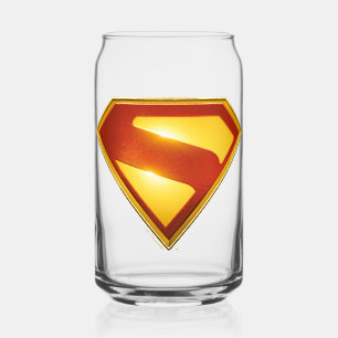 Superman Golden S Shield Brilliance Can Glass