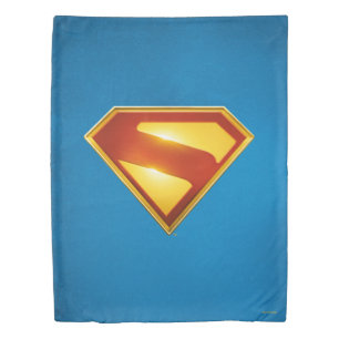 Superman Golden S Shield Brilliance Duvet Cover