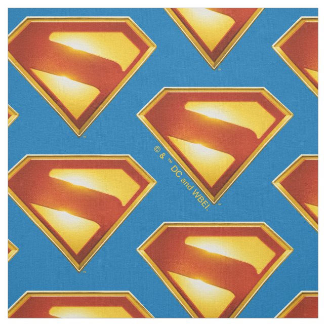 Superman Golden S Shield Brilliance Fabric (Swatch)