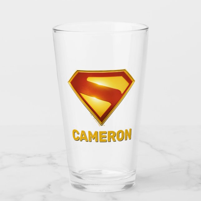 Superman Golden S Shield Brilliance Glass (Front)