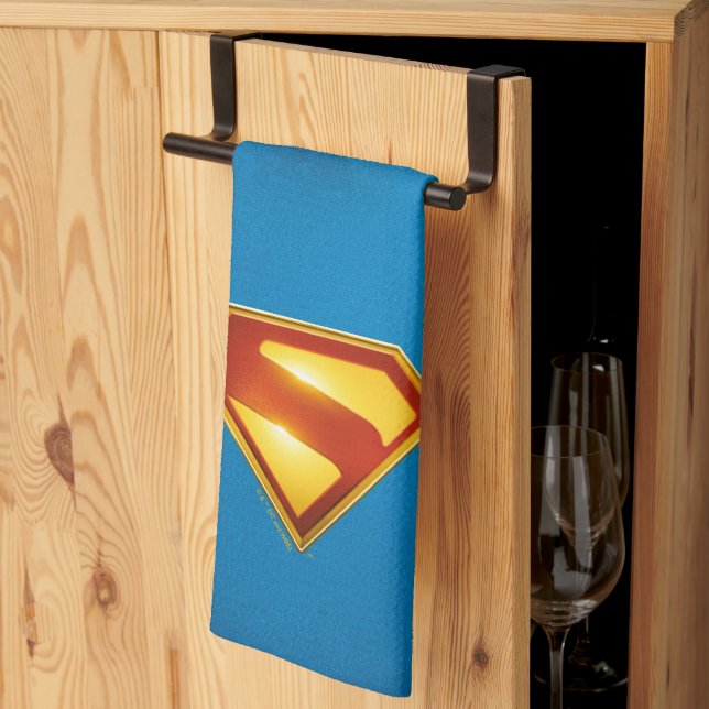 Superman Golden S Shield Brilliance Kitchen Towel (Thirds Fold)