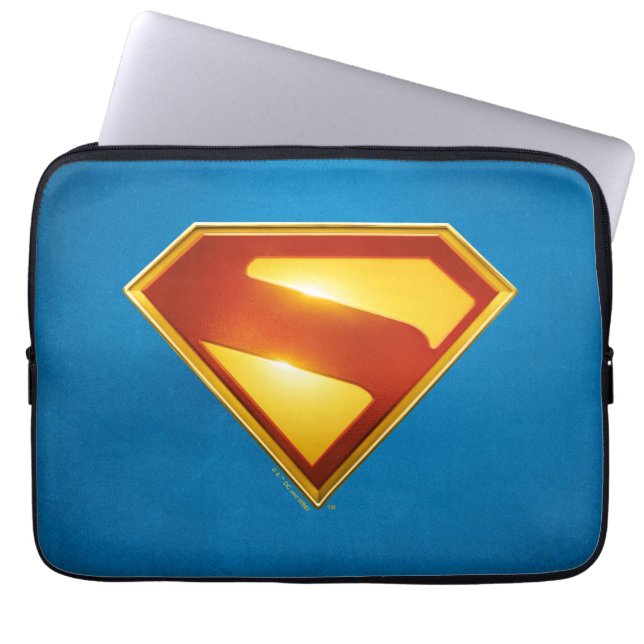 Superman Golden S Shield Brilliance Laptop Sleeve (Front)