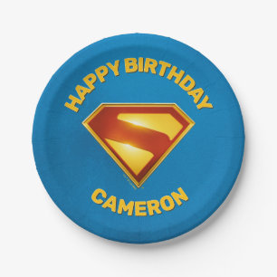 Superman Golden S Shield Brilliance Paper Plates