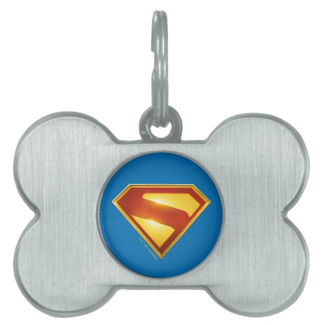 Superman Golden S Shield Brilliance Pet ID Tag (Front)
