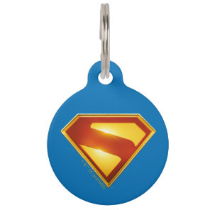 Superman Golden S Shield Brilliance Pet ID Tag
