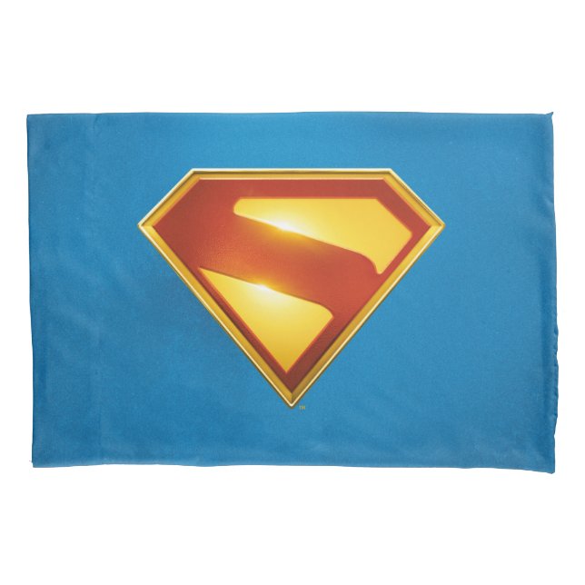 Superman Golden S Shield Brilliance Pillow Case (Front)