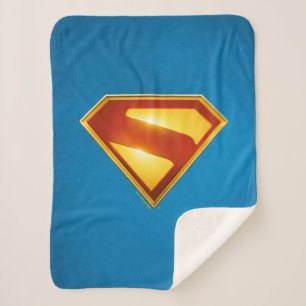 Superman Golden S Shield Brilliance Sherpa Blanket