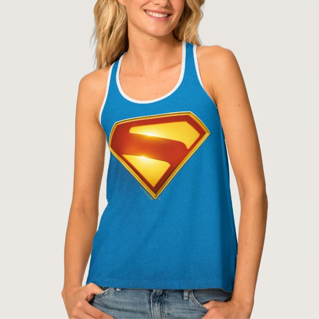 Superman Golden S Shield Brilliance Tank Top (Front)