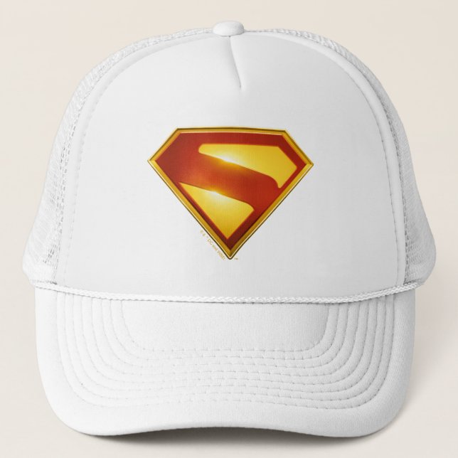 Superman Golden S Shield Brilliance Trucker Hat (Front)