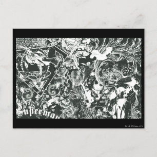 Superman Gray Collage Postcard