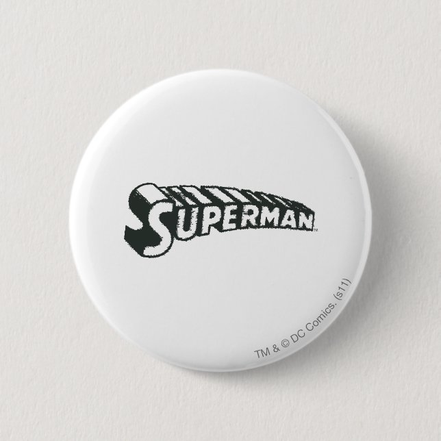 Superman | Grunge Letters Logo Pinback Button (Front)