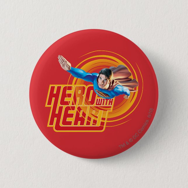 Superman Hero with Heart Button (Front)