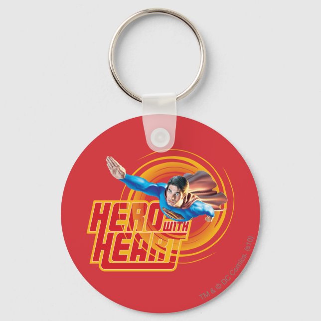 Superman Hero with Heart Keychain (Front)