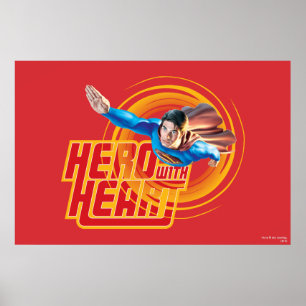 Superman Hero with Heart Poster
