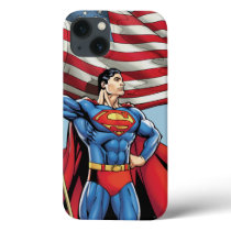 Superman Holding US Flag iPhone 13 Case