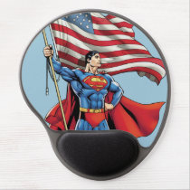 Superman Holding US Flag Gel Mouse Pad