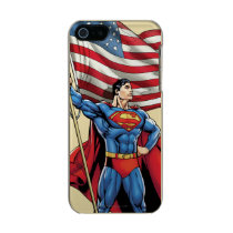 Superman Holding US Flag Metallic iPhone SE/5/5s Case