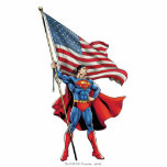 Superman Holding US Flag Statuette<br><div class="desc">Superman | Check out Superman proudly holding the US flag!</div>