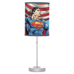 Superman Holding US Flag Table Lamp