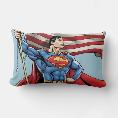 Superman US Flag Throw Pillow